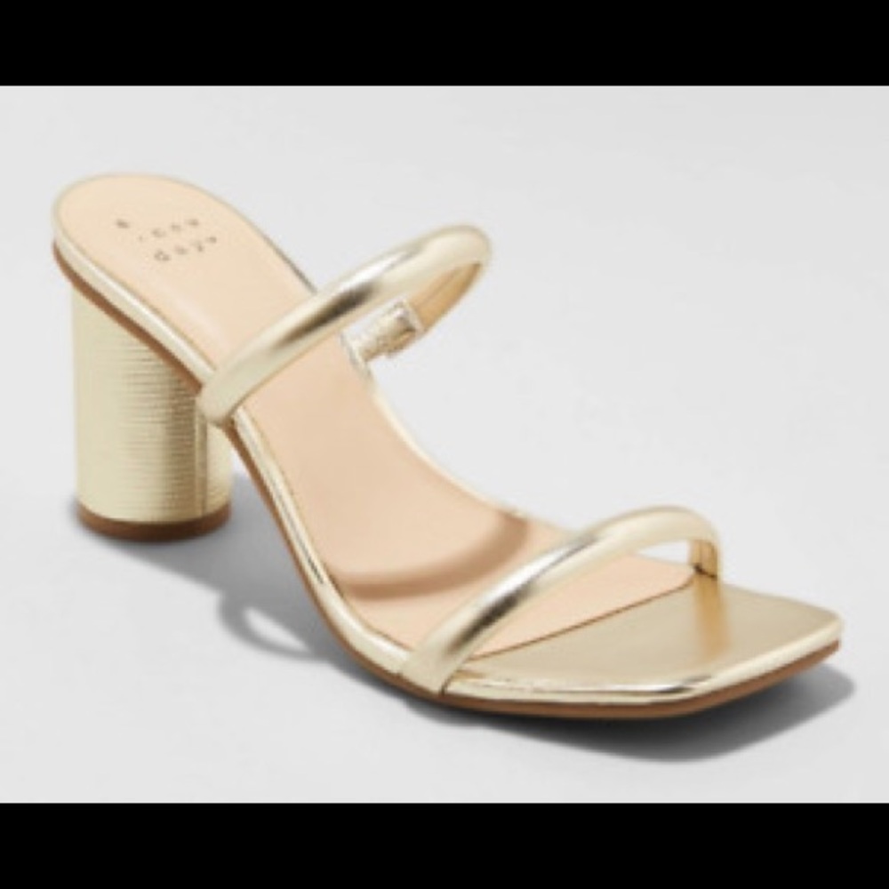 Women's Gold Cass Square Toe Heels Size 12